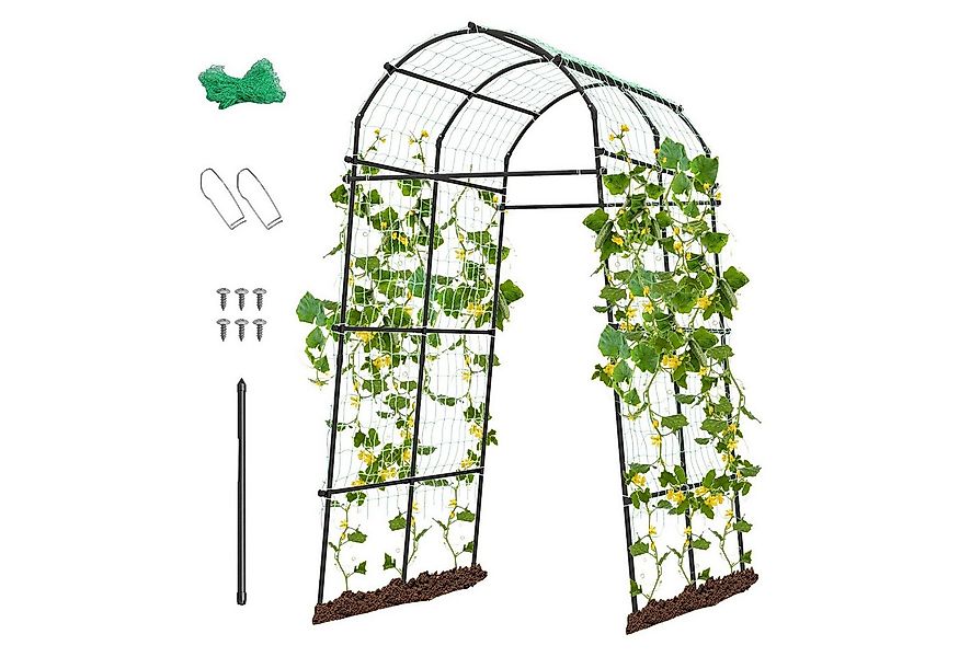 KOMFOTTEU Rankgitter Gartengurkengitter, mit Ranknetz, A-Rahmen-Stützen & B günstig online kaufen