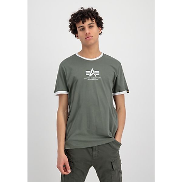 Alpha Industries  T-Shirt Basic T-Shirt Contrast ML - dark olive günstig online kaufen