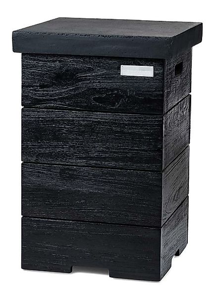 Happy Cocooning Beistelltisch Teak Black für Gasflasche schwarz 41 x 41 x 6 günstig online kaufen