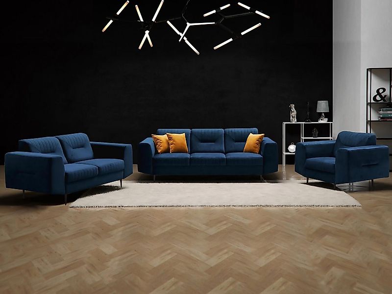 Beautysofa Polstergarnitur im modernen Stil auf hohen Metallbeinen VENEZIA, günstig online kaufen