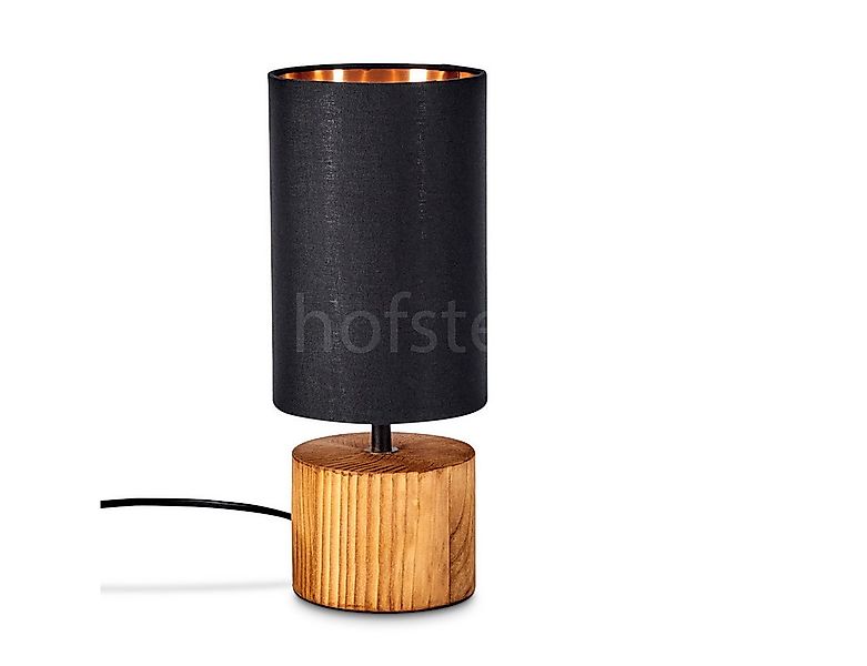 hofstein Tischleuchte »Coletta« Nachttischlampe aus Holz/Stoff in Natur/Sch günstig online kaufen