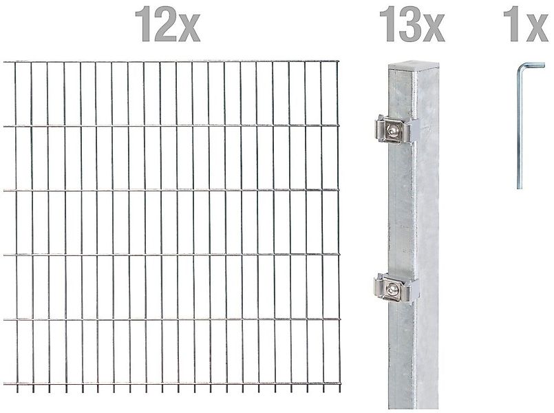 Alberts Doppelstabmattenzaun Grundset, (Set), Höhe: 80-160 günstig online kaufen