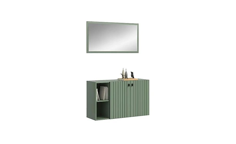Garderobenkombination 2-teilig  Station ¦ grün ¦ Maße (cm): B: 106 H: 192 G günstig online kaufen