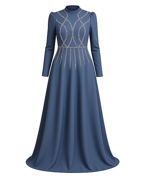 fashionshowcase Satinkleid Maxikleid in Satinoptik mit Schmucksteinbesatz - günstig online kaufen