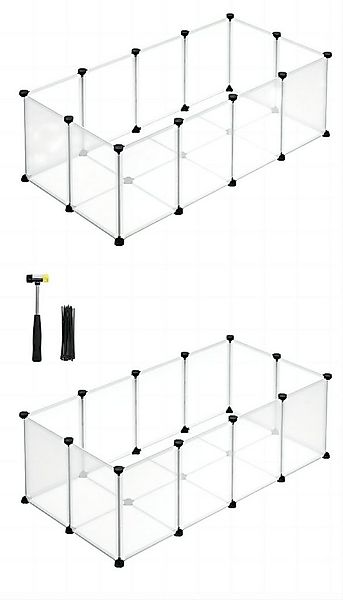 SONGMICS Kleintierkäfig, L-XXL, Freigehege, mit Bodenplatten, 20 Platten, D günstig online kaufen