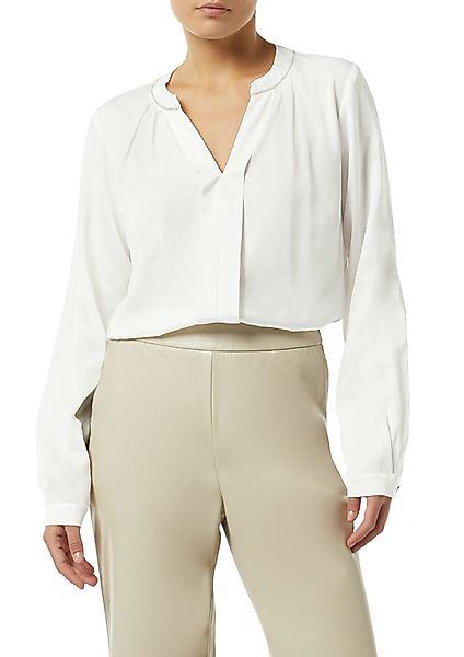 Comma Satinbluse mit Zier-Detail am Ausschnitt günstig online kaufen