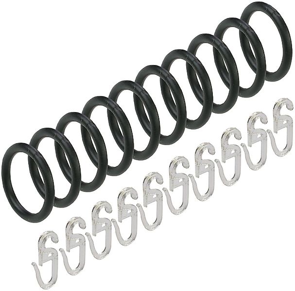Liedeco Gardinenring, Gardinenstangen, (Set, 10-St., mit Faltenlegehaken), günstig online kaufen