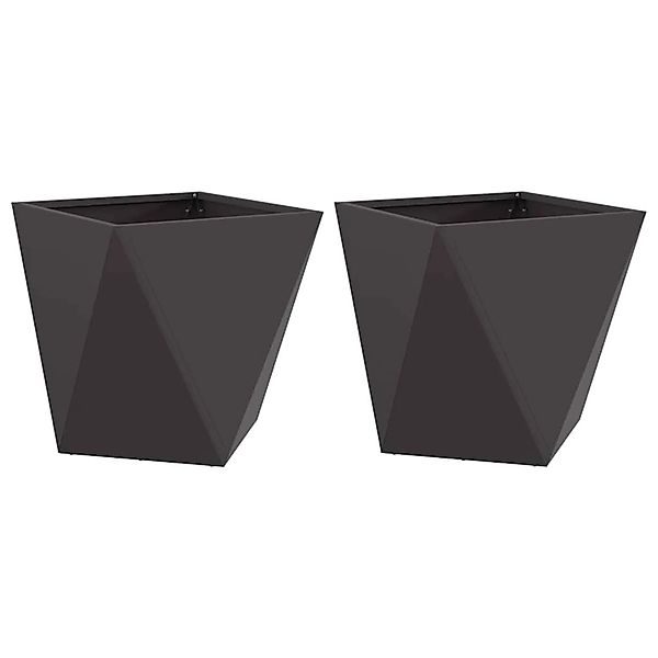 vidaXL Pflanzkübel 2 Stk Schwarz 50 x 50 x 50 cm Stahl 883837 günstig online kaufen