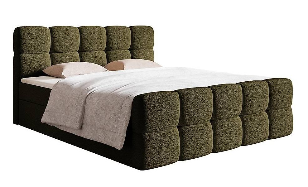 NADUVI Collection | Chloe Boxspringbett Bouclé mit Stauraum 180 x 200cm günstig online kaufen