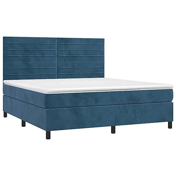 vidaXL Boxspringbett mit Matratze & LED Dunkelblau 160x200 cm Samt 3136195 günstig online kaufen