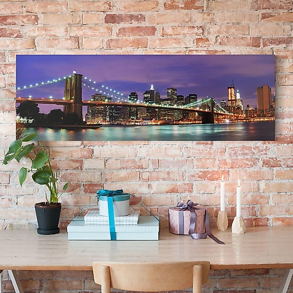 Leinwandbild - Panorama Brooklyn Bridge in New York City günstig online kaufen