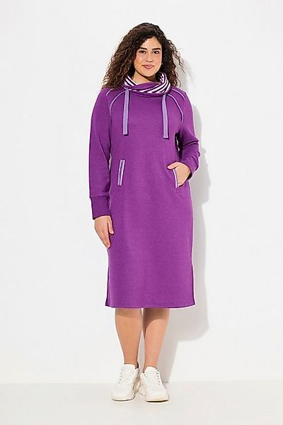 Ulla Popken Jerseykleid Sweatkleid Zierpaspeln Stehkragen Langarm Taschen günstig online kaufen