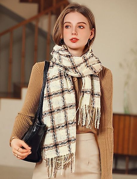 XDeer Wollschal Damen Schal,kuschelweich Karo,Winter Schal günstig online kaufen