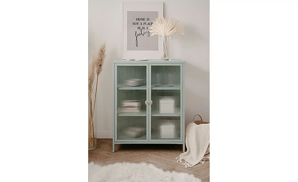 Vitrine  Milea ¦ grün ¦ Maße (cm): B: 80 H: 101,5 T: 40.0 Schränke > Vitrin günstig online kaufen