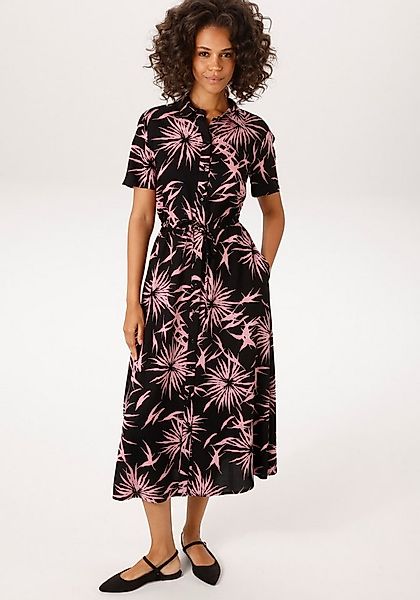 Aniston CASUAL Sommerkleid mit grafischen Blumendruck - jedes Teil ein Unik günstig online kaufen