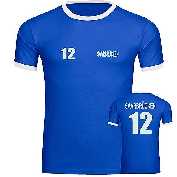 multifanshop T-Shirt Kontrast Saarbrücken - Trikot Nummer 12 - Männer günstig online kaufen