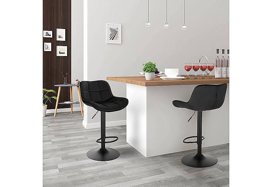 EUGAD Barhocker (1 St), Samtbezug höhenverstellbar 360° drehbar aus Metall günstig online kaufen