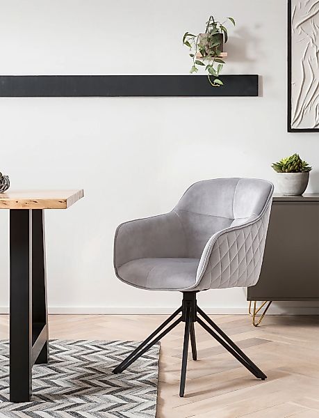 SalesFever Armlehnstuhl "Stilvoller Esszimmerstuhl", Samtoptik, mit 360 Dre günstig online kaufen