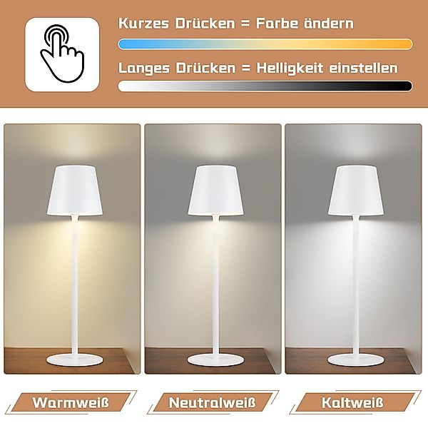 Nettlife LED Tischleuchte Kabellos Nachttischlampe Touch günstig online kaufen