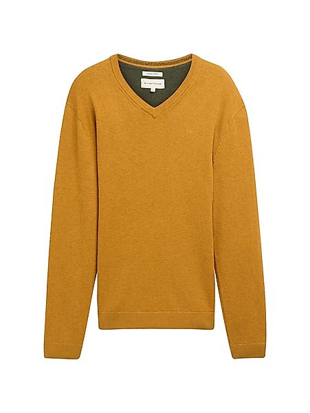 TOM TAILOR V-Ausschnitt-Pullover mit kleiner Logo-Stickerei günstig online kaufen
