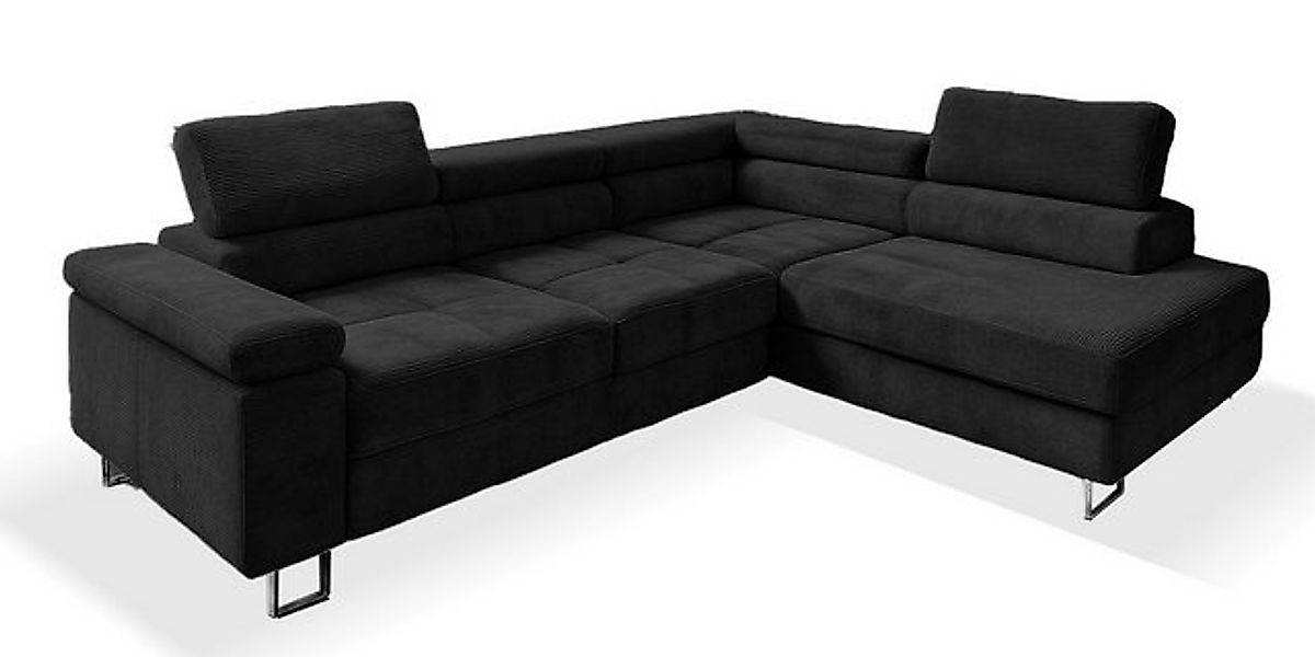 Goldstoff Ecksofa mit Schlaffunktion, Cord Couch für Wohnzimmer - Cord Ecks günstig online kaufen