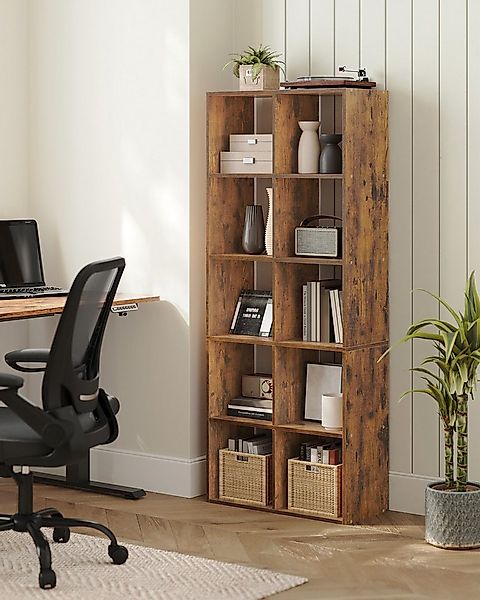 VASAGLE Bücherregal Standregal, mit 10 Fächern, skandinavischer Stil günstig online kaufen