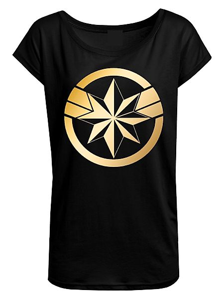 The Marvels Captain Marvel Logo Damen Loose-Shirt schwarz günstig online kaufen