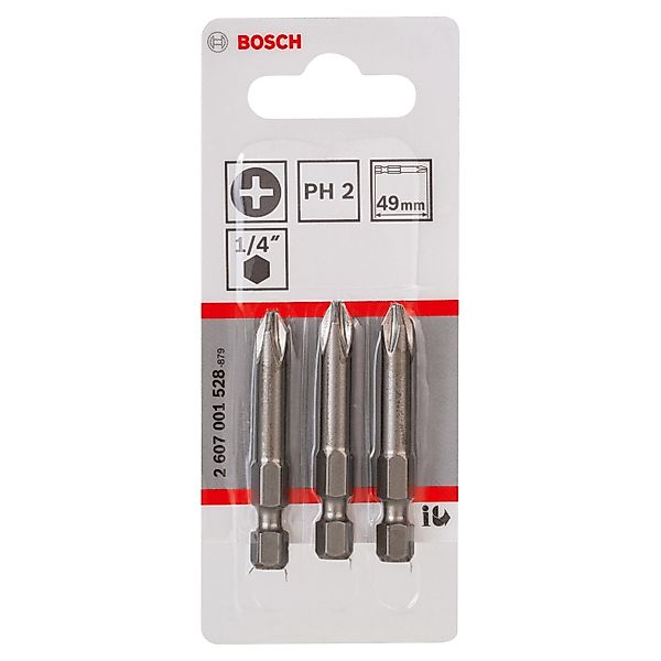 Bosch Schrauberbits Extra Hard PH2 49 mm 3 Stück günstig online kaufen