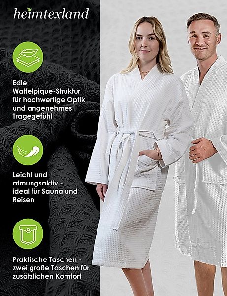 heimtexland Bademantel Reisebademantel Saunamantel Waffelpique Bademantel, günstig online kaufen