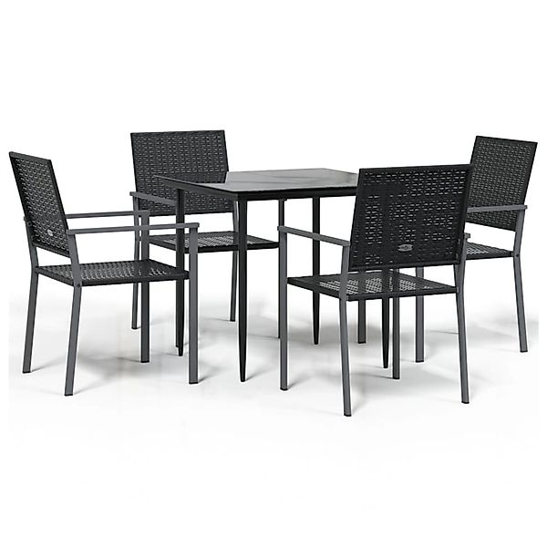 vidaXL 5-Tlg Garten-Essgruppe Poly Rattan und Stahl 3187004 günstig online kaufen