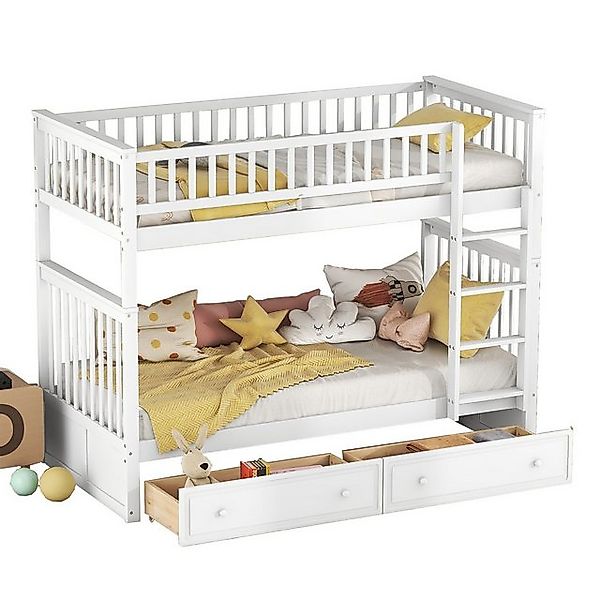 Rutaqian Kinderbett Etagenbetten mit 2 Schubladen, Cabrio-Einzelbett, 90x20 günstig online kaufen