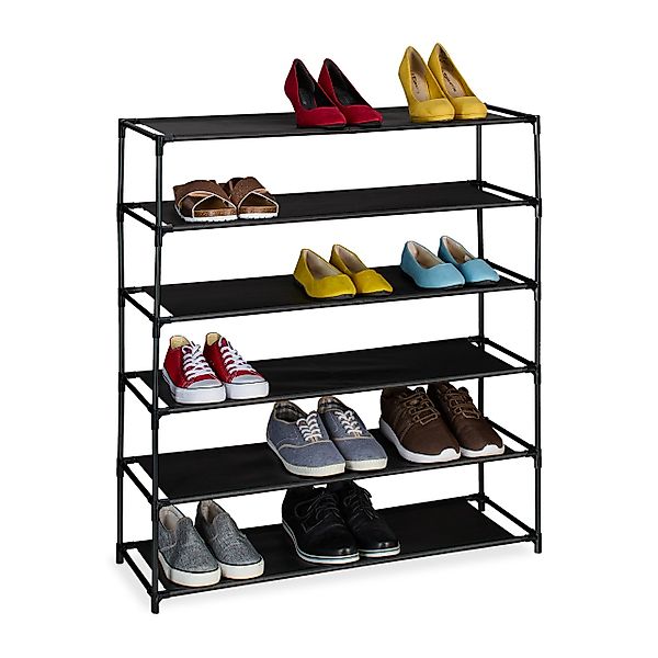 relaxdays Schuhregal mit Stoffebene, 6 Ebenen günstig online kaufen