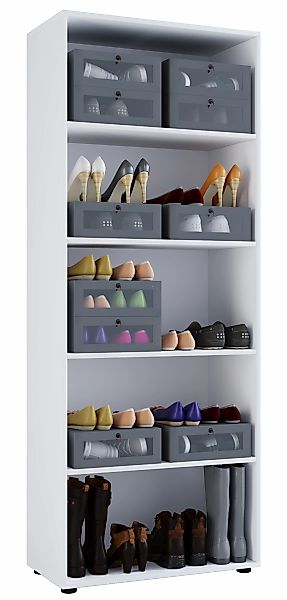 VCM Schuhschrank "VCM Holz-Regal  Maße: B. 70 x H. 178 x T. 40 cm  5 Fächer günstig online kaufen