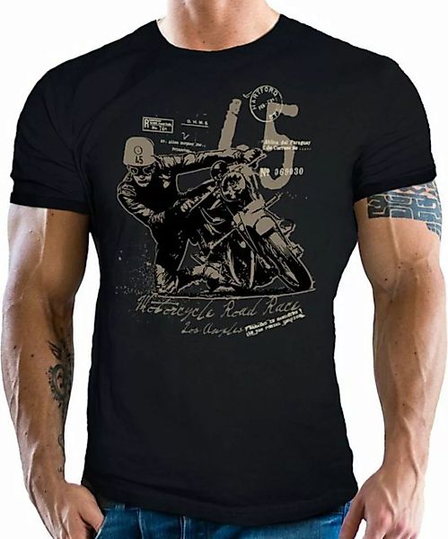 GASOLINE BANDIT® T-Shirt Retro Vintage Biker Racer Design Shirt: Road Race günstig online kaufen