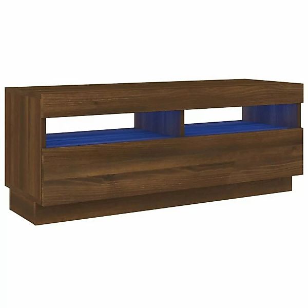 VidaXL TV-Schrank mit LED-Leuchten Braun Eichen-Optik 100x35x40 cm günstig online kaufen