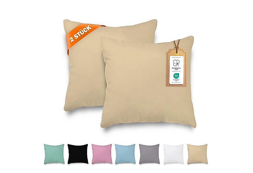 Veluna Home Kissenbezüge 100% Baumwolle(2er-Set) Renforcé Kissenbezug mit R günstig online kaufen