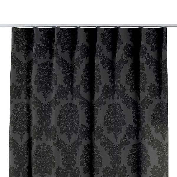 Vorhang mit flämischen 1-er Falten, schwarz, Damasco (613-32) günstig online kaufen