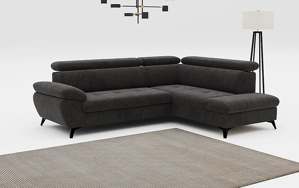 COTTA Ecksofa "Hudson L-Form, B: 256 cm" mit Kopfteilverstellung, optional günstig online kaufen