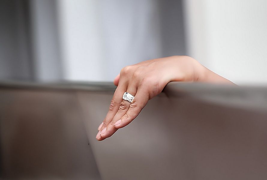 SILBERMOOS Silberring XL Fein-gemusterter Ornamentring, 925 Sterling Silber günstig online kaufen