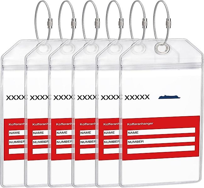 LuxusKollektion Kofferset 6er Set Transparente Kofferanhänger günstig online kaufen