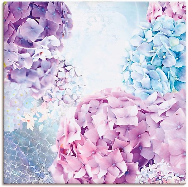 Artland Wandbild "Blau und Pink Hortensie", Blumen, (1 St.), als Leinwandbi günstig online kaufen