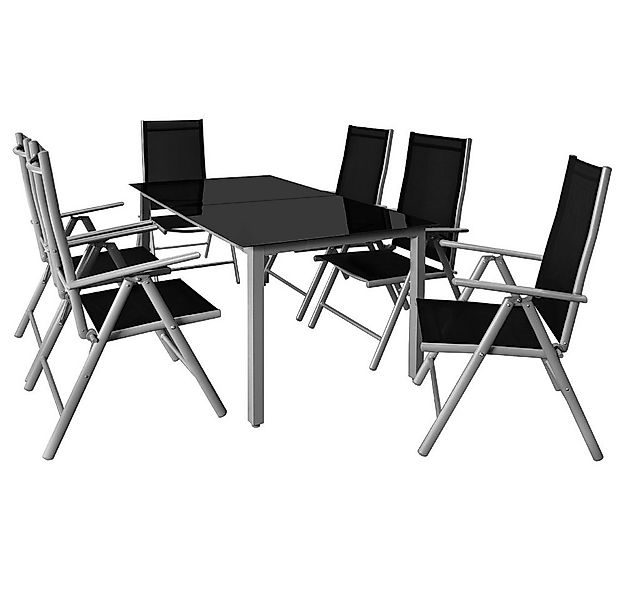 Casaria Garten-Essgruppe Bern, (7-tlg), Aluminium 5mm Sicherheitsglas Stühl günstig online kaufen