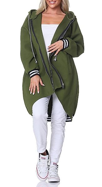 simaranda Kapuzennickijacke Damen Sweatjacke 5410 38-44 Olive mit Kapuze günstig online kaufen