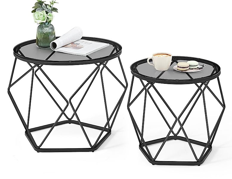 VASAGLE Couchtisch (2er Set), Beistelltisch, abnehmbare günstig online kaufen