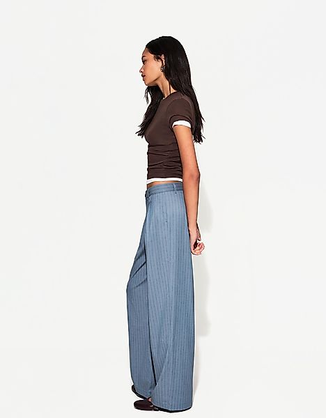 Bershka Baggyhose Mit Tiefem Bund Damen 32 Blau günstig online kaufen