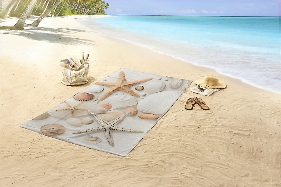 good morning Strandtuch "Cote" Mikrofaser, Velours, Strandtuch, saugfähig, günstig online kaufen