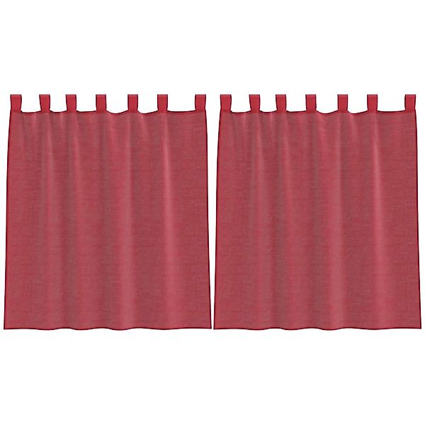vidaXL Voile Vorhänge mit Schlaufen 2 Stk Weinrot 140x140 cm 4102336 günstig online kaufen