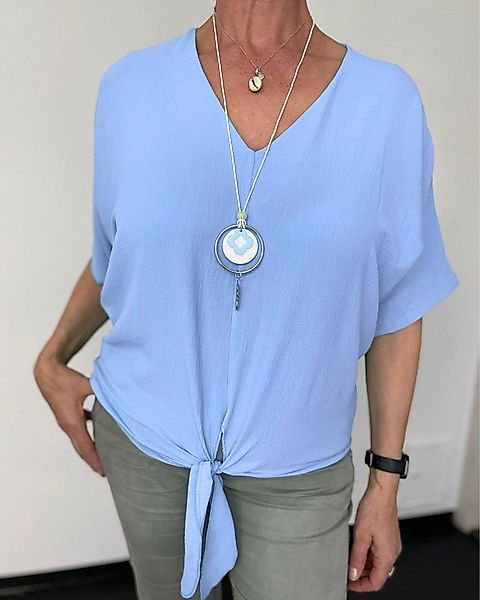 ITALY VIBES Kurzarmbluse ESTELA - Bluse mit Gratis Kette - ONE SIZE passt h günstig online kaufen