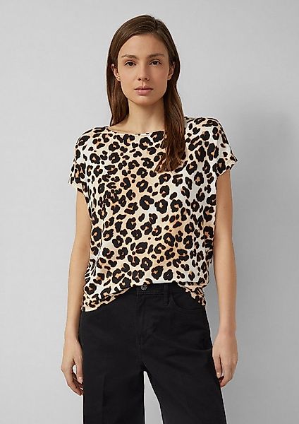 s.Oliver Kurzarmshirt T-Shirt Weiches Jerseyshirt mit Leo-Print günstig online kaufen