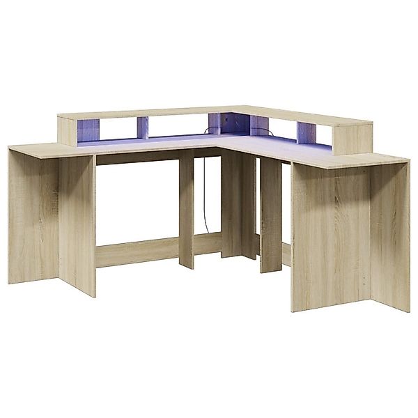 vidaXL Schreibtisch LED-Schreibtisch Sonoma-Eiche 152x152x91 cm günstig online kaufen